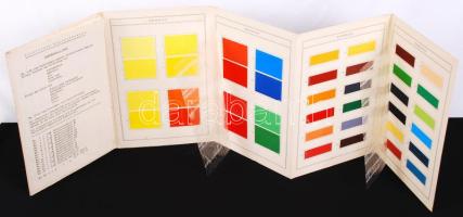 1945 A Sandoz cég leporellós színmintakönyve szakmai leírással.