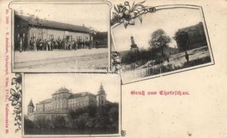 Chotesov, Choteschau (okr. Plzen); railway station, castle; floral