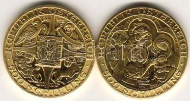 Ausztria 2000-2001. "2000 éves a kereszténység" 500Sch teljes sor, 2 klf db arany, total 2...