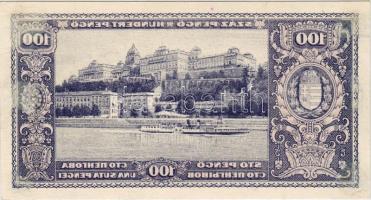 1926. 100P vastag kartonpapír, csak hátlap, előlapon gépszínátnyomat! T:I RRR!!! Valószínűleg eddig ...