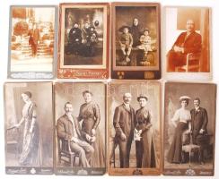 cca 1900 8db keményhátú fénykép kabinetfotó méretben /  Vintage photographs