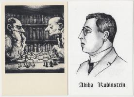 100 különféle modern külföldi SAKK motívum képeslap / Modern, worldwide CHESS postcards, 100 differe...