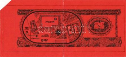 1978. Bankjegyszerű 25Ft-os belépőjegy a Szolidaritási Rock Fesztiválra, Som Lajos portréjával T:II