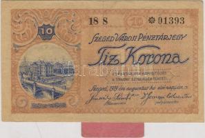 1919. Szeged 10K + Szegedi Kenderfonógyár R.-T. 50f T:II