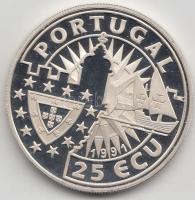 Portugália 1991. 25E Ag "Tengerész Henrik" (28g/0.500) T:PP Portugal 1991. 25 Ecu Ag "Henry the Navigator" (28g/0.500) C:PP