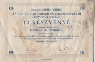 Esztergom 1926. "Az Esztergomi Faipari És Fakereskedelmi Részvény-Társaság" 10P-ről (2x) + 100P-ről T:III + ~1930. "Pesti Magyar Kereskedelmi Bank Takarék Betéti Könyv"