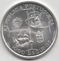 1998. 1000Esc Ag "I. Mánuel király, hajók" T:BU
Portugal 1998. 1000 Escudos Ag "King ...