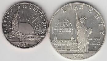 Amerikai Egyesült Államok 1986. 1$ Ag "Szabadság-szobor" + 1/2$ "Bevándorlók nemzete&...