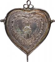 Német Államok ~1700. Szanhedrin (főtanácsi) ezüst szív alakú medál (12.4g/58.5x52.5mm) T:2- R!
Germa...