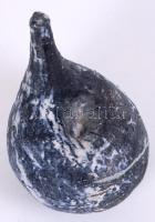 Gorka Lívia (1925-2011): Gyöngytyúk. Festett samott kerámia, jelzett, hibátlan, m:23 cm, h:15 cm