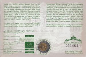 2002. 100Ft "Kossuth" elsőnapi veret sorszámozott díszlapon T:BU