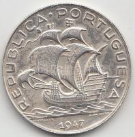 Portugália 1947. 5Esc Ag "Hajó" T:2,2-
Portugal 1947. 5 Escudos Ag "Ship" C:aXF