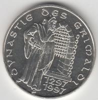 Monaco 1997. 100Fr Ag "Grimaldi dínasztia" T:BU
Monaco 1997. 100 Francs Ag "700th Ann...