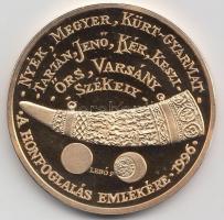 Lebó Ferenc (1960-) "A honfoglalás emlékére / Vérszerződés" aranyozott emlékérem (42,5mm) ...