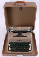 cca 1960 Consul Portable táskaírógép eredeti dobozában, tisztítószettel, német nyelvű leírással, hibátlan állapotban /  Consul Portable typewriter in original case, with cleaning set and German description, perfect condition