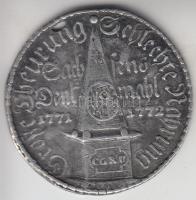 Német Államok / Sachsen 1772. "Szász éhínség" ón emlékplakett (44mm) T:2- ly. German States / Sachsen 1772. "Starvation in Sachsen" tin commemorative coin (44mm) C:VF hole