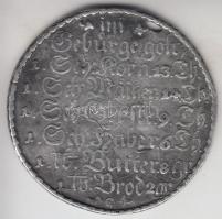 Német Államok / Sachsen 1772. "Szász éhínség" ón emlékplakett (44mm) T:2- ly.
German State...