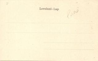 Veszprém Erzsébet-szobor, zászló, litho