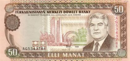 Türkmenisztán 1995. 50M + 100M T:I Turkmenistan 1995. 50 Manat + 100 Manat C:Unc