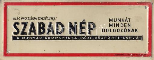 Szabad Nép fémtábla