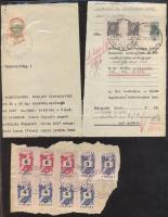 Törvénykezési illetékbélyegek, okmánybélyegek, illetékbélyegek okmányokon, kivágásokon