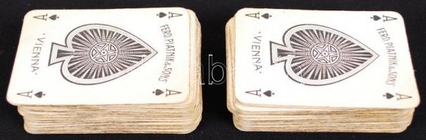 cca 1930 2 pakli Piatnik & Sons kártya hiánytalanul/ 2 deck of Piatnik remy cards
