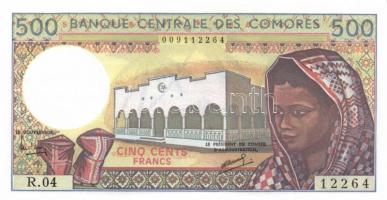 Comore-szigetek 1984-1986. 500Fr T:I Comoros 1984-1986. 500 Francs C:Unc