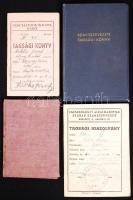 cca 1945-1952 Vegyes okmány tétel: Szakszervezeti tagsági könyv, Magyar - Szovje tagsági könyv, Egészségügyi alkalmazottak szabad szakszervezete tagsági igazolvány, Szociáldemokrata párt tagsági könyv.