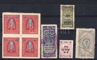 Néhány száz darab régebbi külföldi okmánybélyeg borítékokban