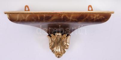 Fali szoborkonzol, aranyozott díszítéssel / decorative wall self