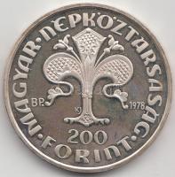 1978. 200Ft Ag "Első magyar aranyforint" T:PP