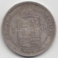 1881KB 1Ft Ag "Középcímer" T:2-,3