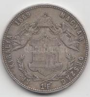 1869GYF 1Ft Ag "Angyalos címer" T:2-