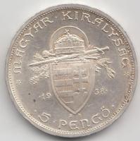 1938. 5P Ag "Szent István" T:2