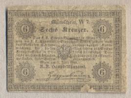 1849. 6Kr "K. K. Hauptmünzamt Münzschein" T:III-