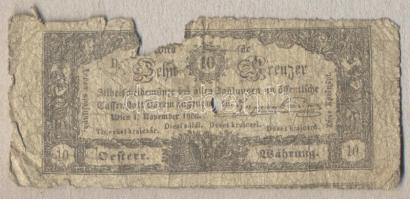 1860. 10Kr "K. K. Hauptmünzamt für Silberscheidemünze" T:IV