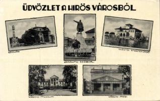 Kecskemét Színház, Kossuth szobor, Széktói strandfürdő, Városi Múzeum, Mozi