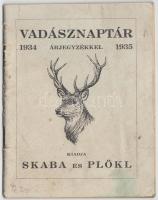 1935-re kiadott vadásznaptár, Budapest, Skaba és Plökl kiadó