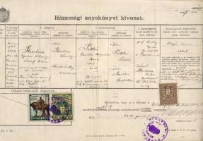 1924-1927 3 db okmánybélyeges irat Budapest városi okmánybélyegekkel