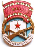 ~1950. "MHS Tartalékos Tiszti Tagozat" zománcozott kitüntetés dísztokban T:2