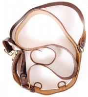 Bőr katonai derékszíj vállszíjjal / Leather military waist belt with shoulder belt