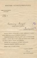 1918-1919 2db irat Magyar Népköztársaság postai lófogatú szállítási üzemeinek szabályzata, postai kinevezés