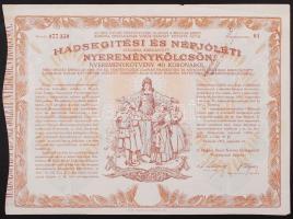 4db részvény: Budapest 1917. "Hadsegítési és Népjóléti nyereménykölcsön" nyereménykötvény 40K-ról + Budapest 1906. "A Magyar Jelzálog Hitelbank Konverzionális Nyeremény-Kötvény részkötvénye 100K-ról" magyar, német és francia nyelven + 1923. "Budapest Székesfővárosi Közlekedési Rt." 2db klf kötvénye T:vegyes