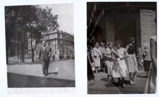 1950-es évek, Kotnyek Antal archívumából 7db pesti életképet ábrázoló fotó, 13x18 és 18x24 cm-es mér...