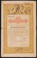 Ausztria 1868. 100G értékű 5% kamatozású kötvény T:III Austria 1868. Bond in 100 Gulden value C:F