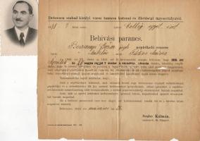 1918 Behívási parancs és fotó