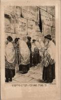 The Wailing Wall, etching stlye, Judaica s: F. Kaskeline