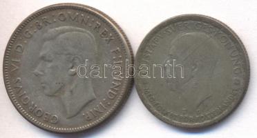 Svédország 1943. 1K Ag "V. Gusztáv" + Ausztrália 1946. 1Fl Ag "VI. György" T:3
S...