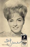 Ines Taddio énekesnő aláírása képeslapján