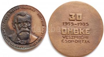 Kiss László (1949-) 1987. "OMBKE" Veszprémi Csoportja 30 éves Br emlékérem (82mm) dísztokb...